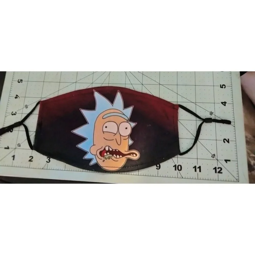 Rick And Morty Face Mask Adjustable Straps Funny Rick Face Design